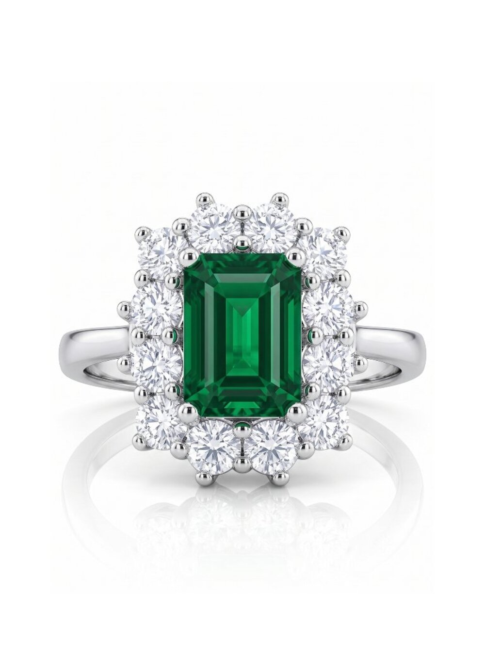 Charmed Aroma Emerald Ring, size 8, 925 Sterling Silver